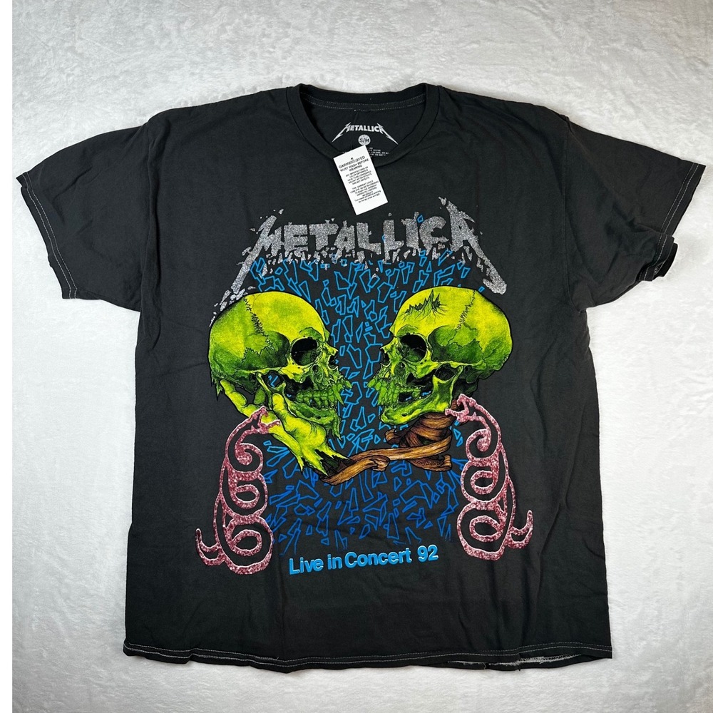 Metallica Live in Concert 92 Pushead Skull‎ Graphic T-Shirt Black S/M NEW